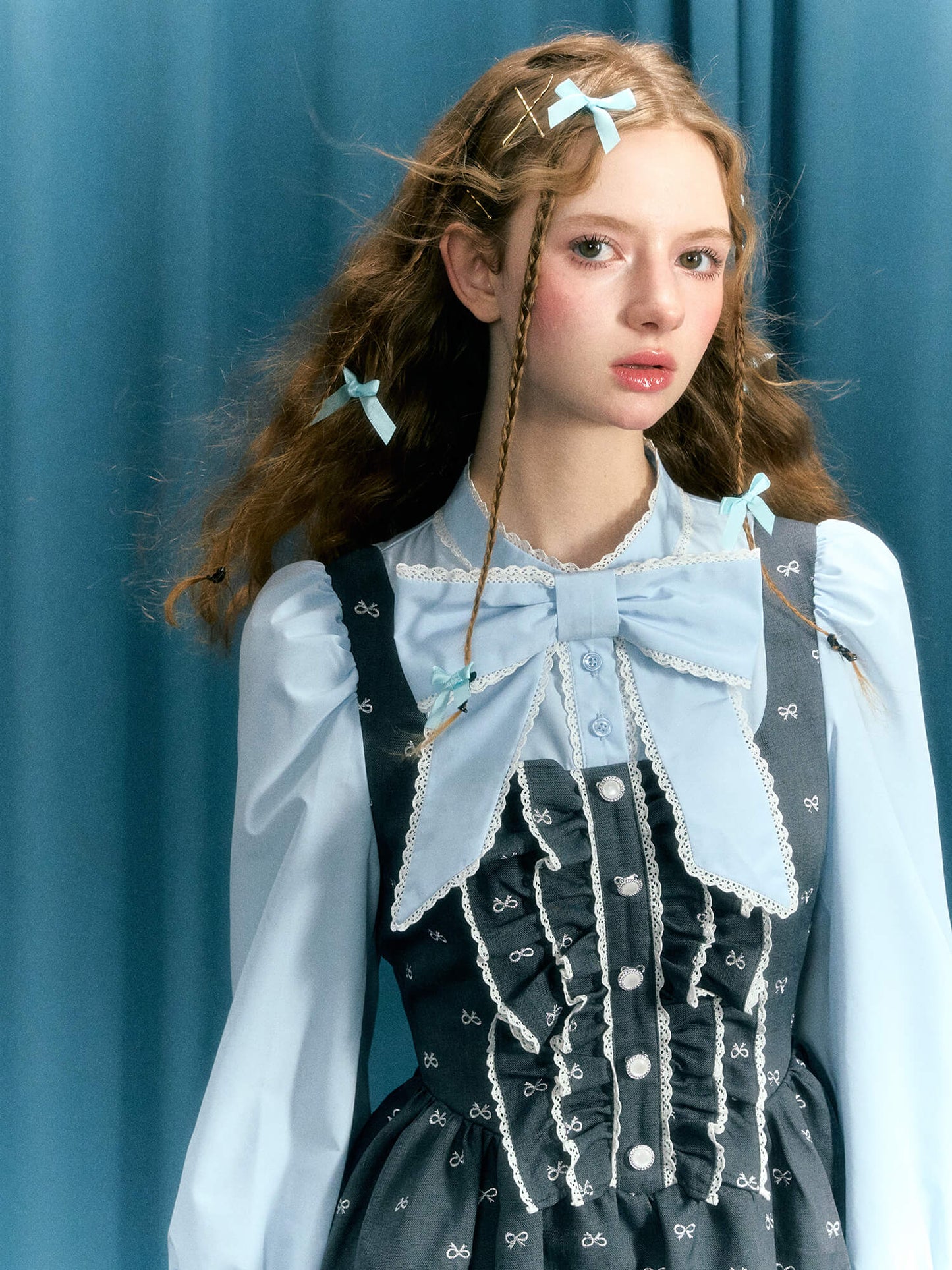 Romantic Blue Ribbon Dress
