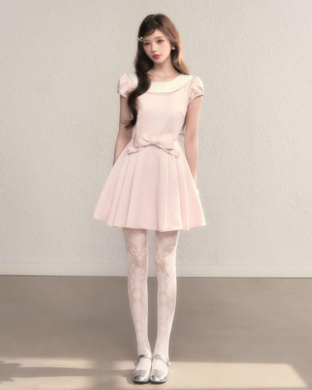 Sugar Pink Ribbon Flare Dress