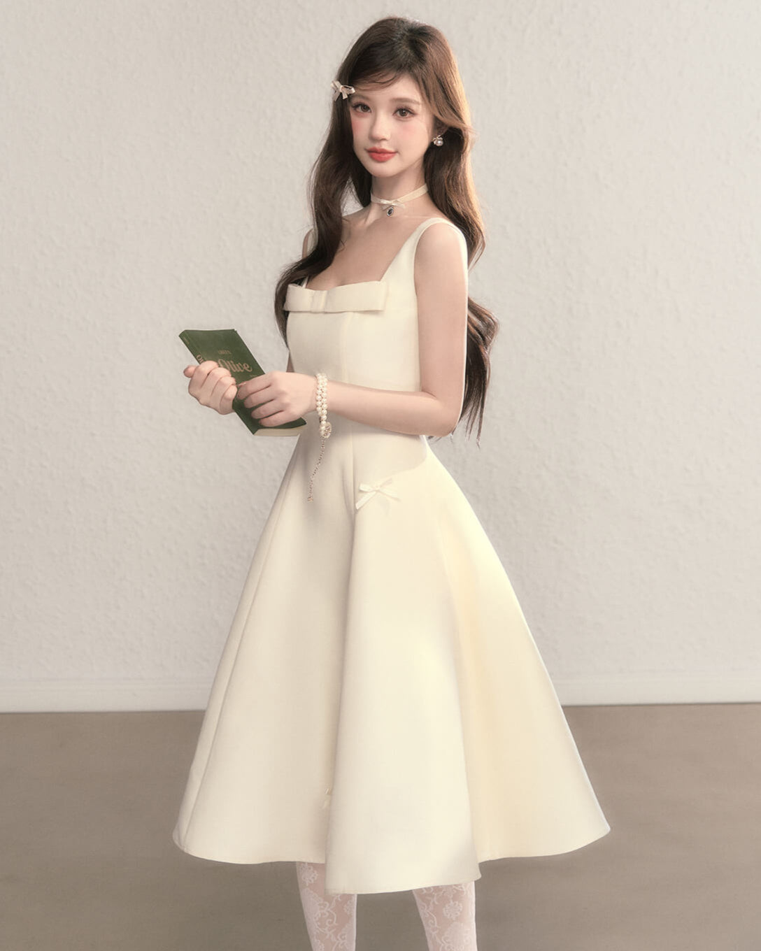 Romantic Ribbon Strap Dress(全2色)