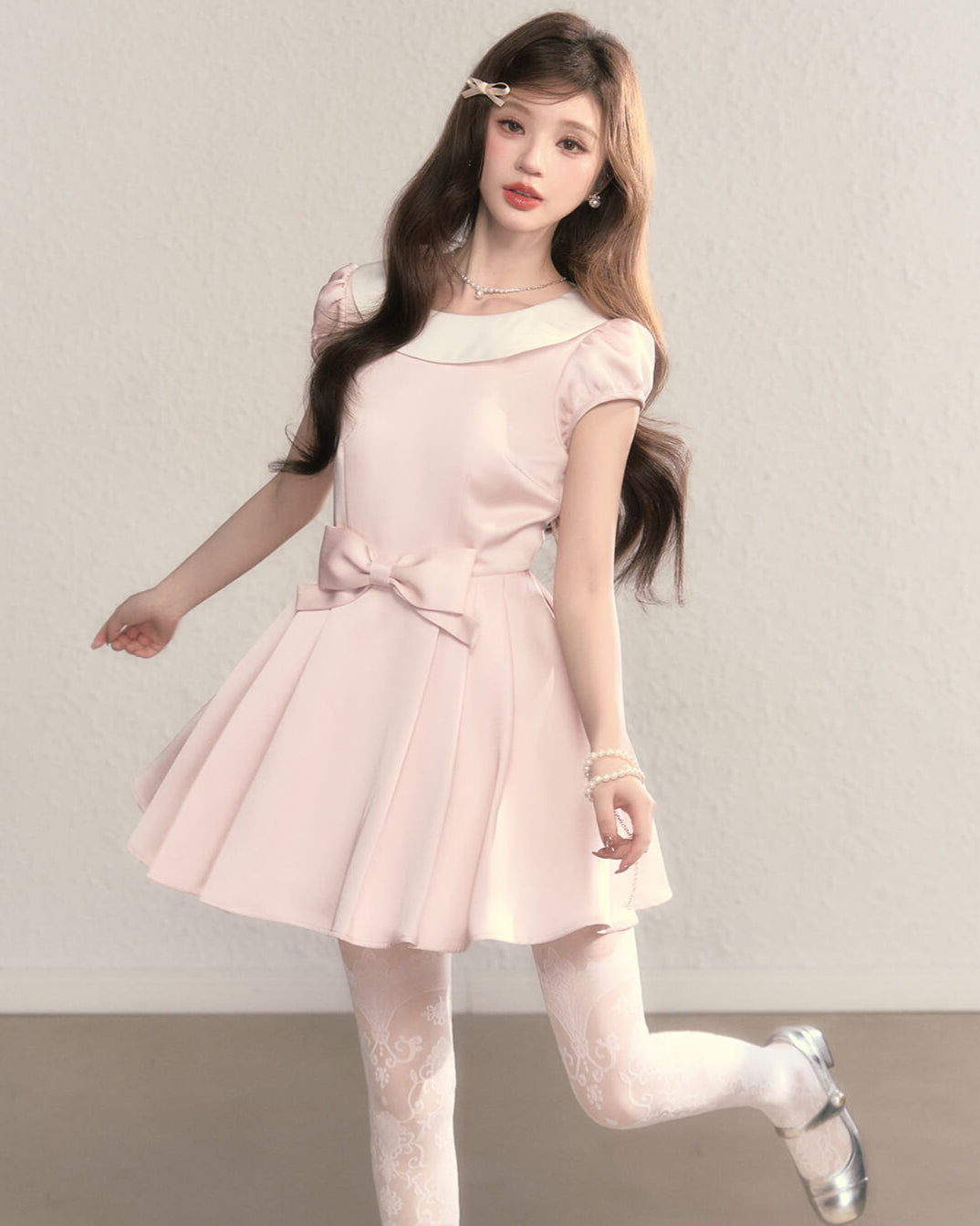 Sugar Pink Ribbon Flare Dress