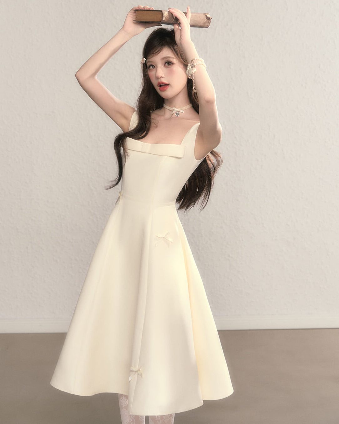 Romantic Ribbon Strap Dress(全2色)