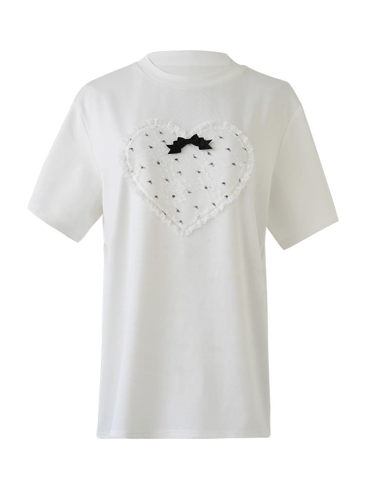 Frill Heart White T-shirt