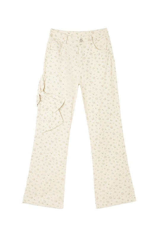Flower & Big Ribbon Girly Pants