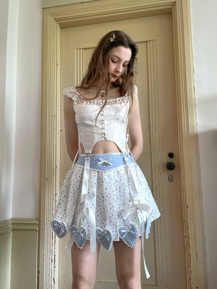 Sugar Pop Heart Ribbon Skirt