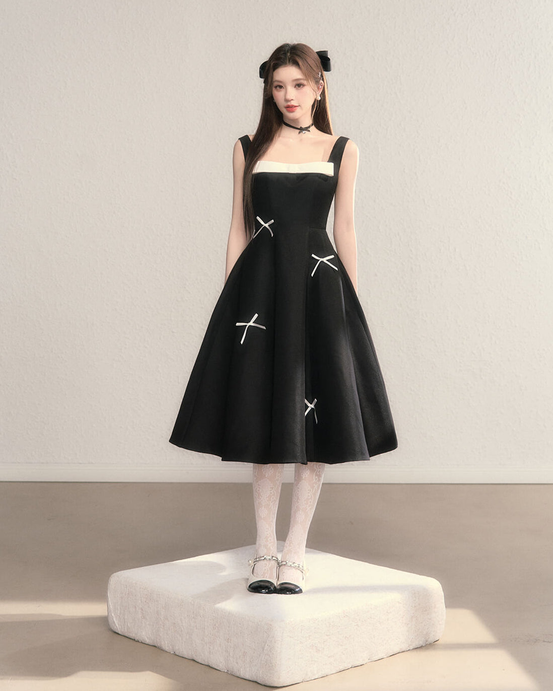 Romantic Ribbon Strap Dress(全2色)