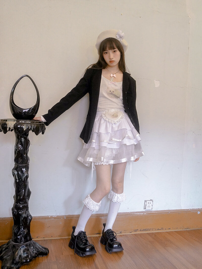 Baby Animal Heart Puff Tee(全2色)