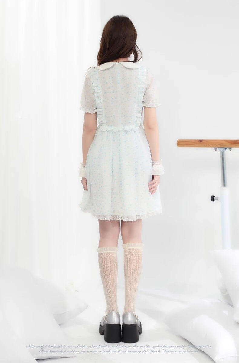 Sugar lace airy frill sheer dress