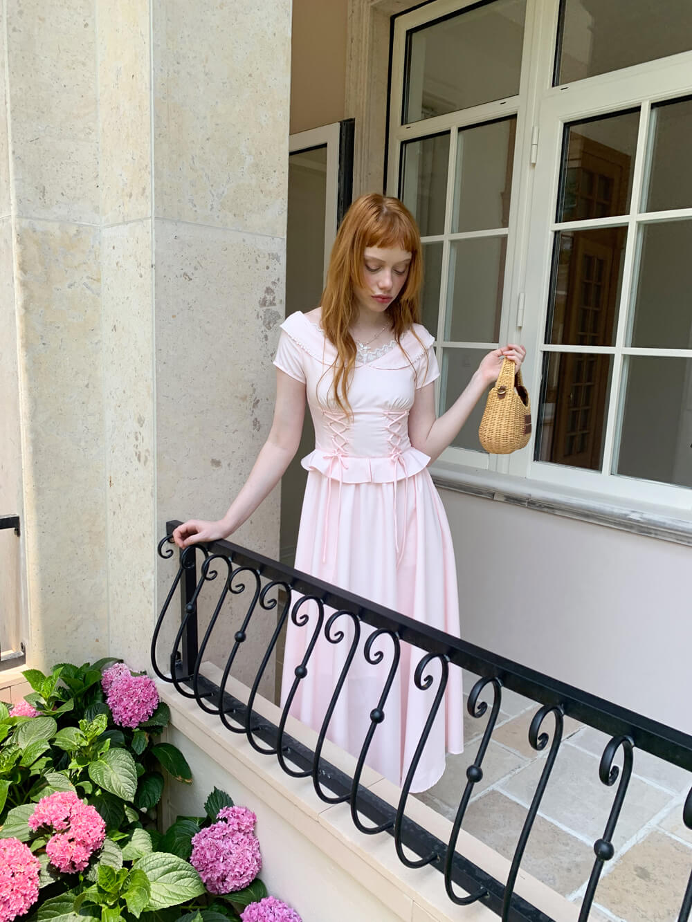 Laceup Sailor Pink Long Dress