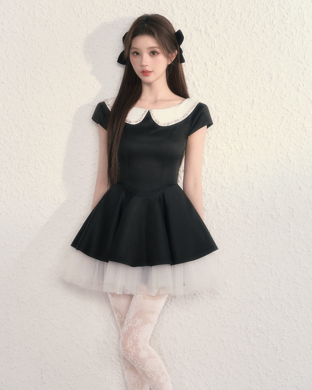 Twinkle Collar Tulle Dress(全2色)
