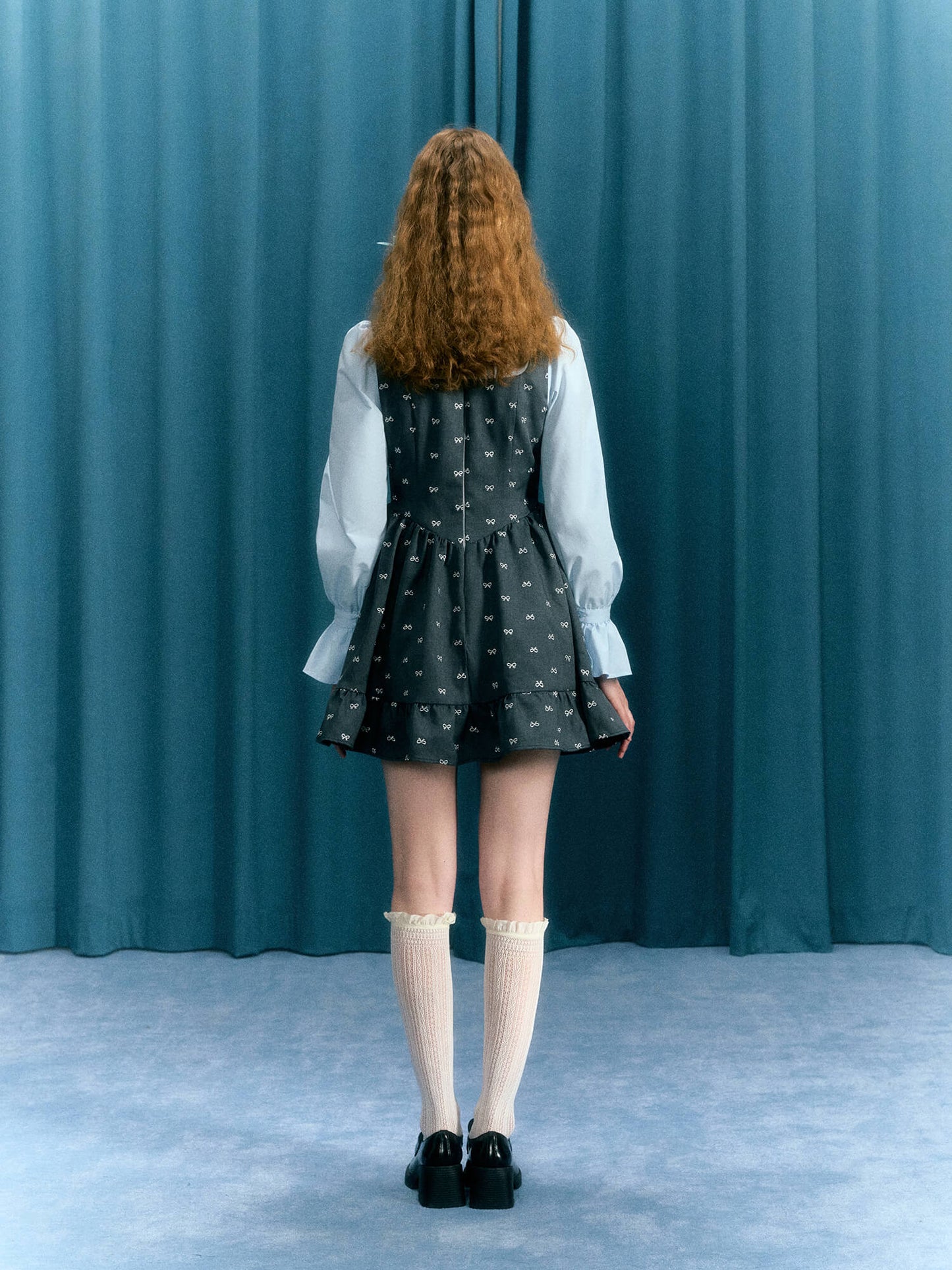 Romantic Blue Ribbon Dress