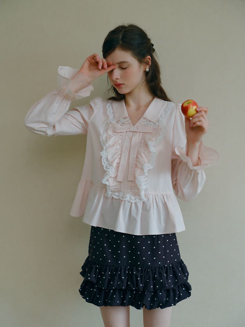 公式】Romantic Lace Frill Tie Blouse - Fantage（ファンテージ