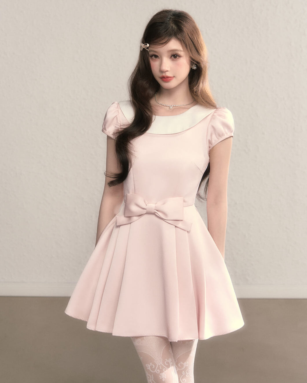 Sugar Pink Ribbon Flare Dress