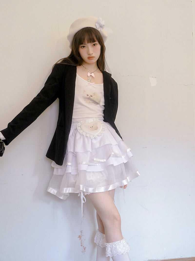 Baby Animal Heart Puff Tee(全2色)