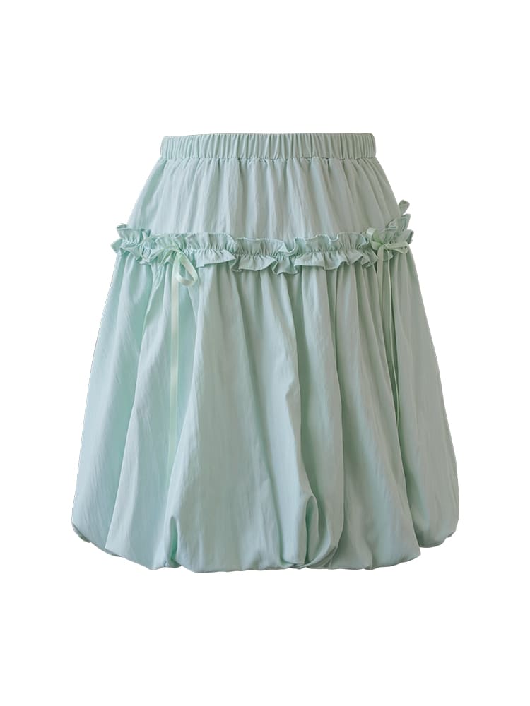 Lime Green Balloon Mini Skirt
