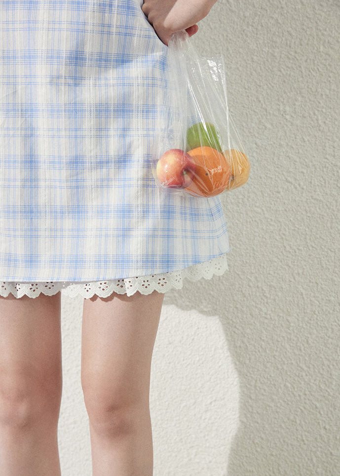 Baby Blue Gingham Ruffle Dress