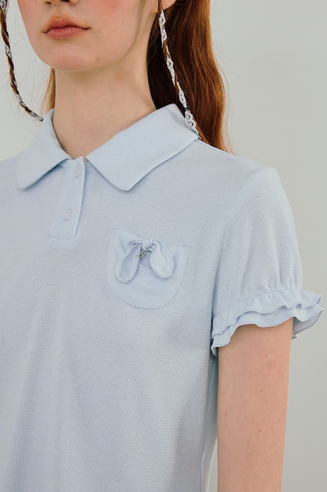 Mini Ribbon Pocket Polo Shirt(全2色)