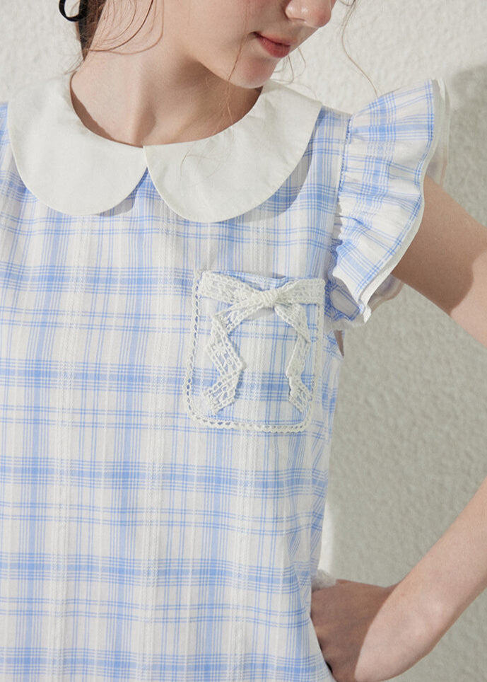Baby Blue Gingham Ruffle Dress