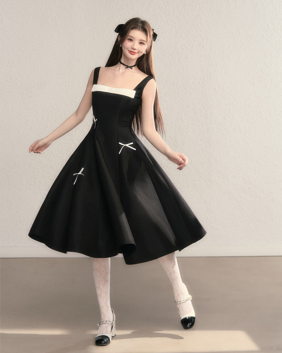 Romantic Ribbon Strap Dress(全2色)