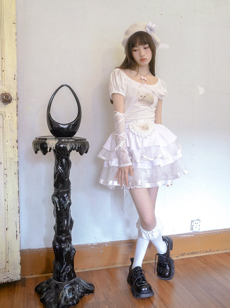 Baby Animal Heart Puff Tee(全2色)