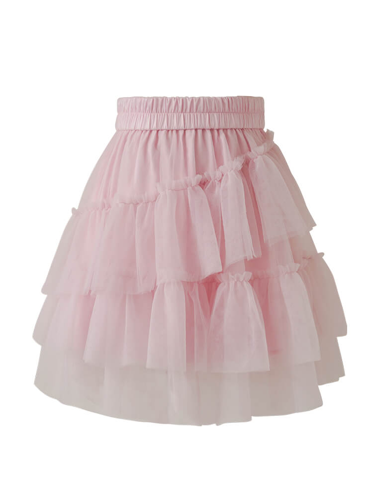 Fairy Tulle Pink Tiered Skirt