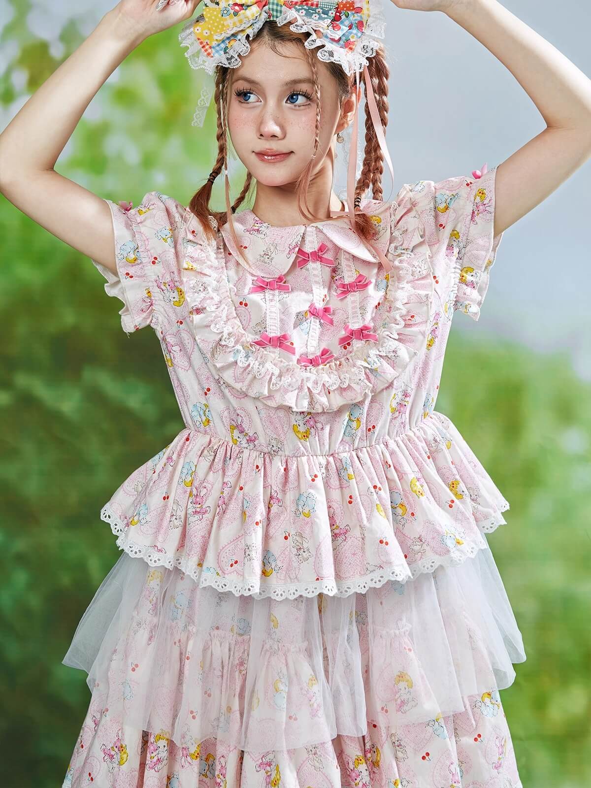 Ribbon Whip Frill Tiered Dress