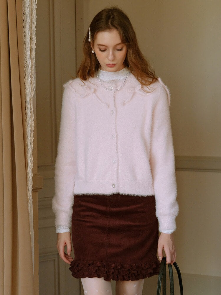 Fluffy Ribbon Bijou Cardigan