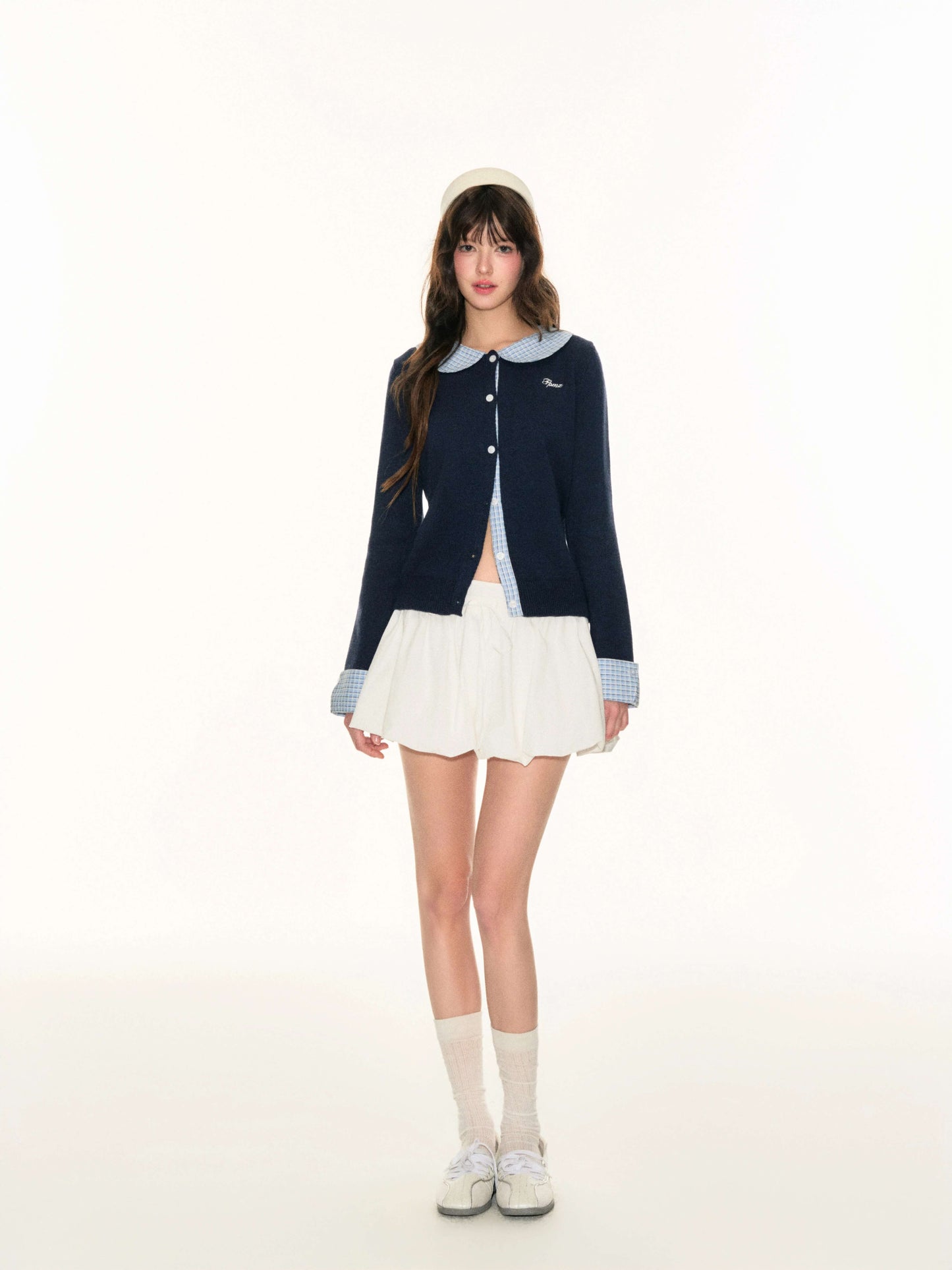 Check Collar Sweet Cardigan(全2色)