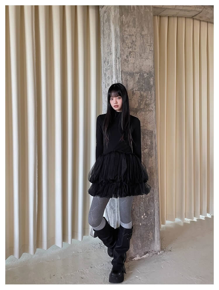 Black Swan Fluffy Tulle Short Dress