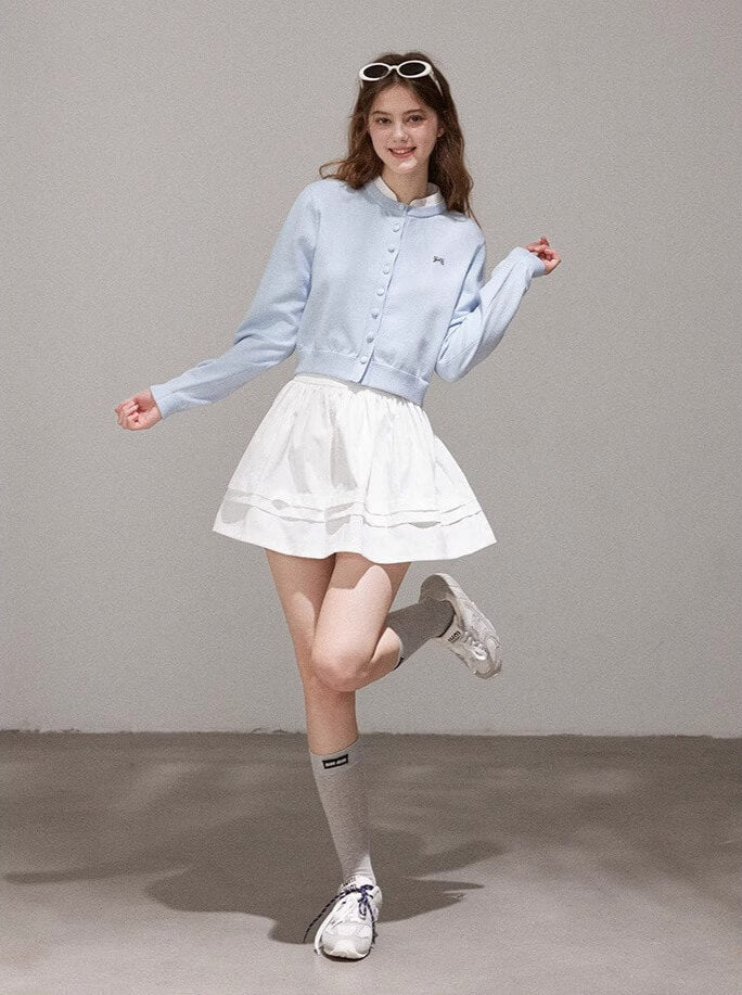 Pastel Ribbon Blue Knit Cardigan