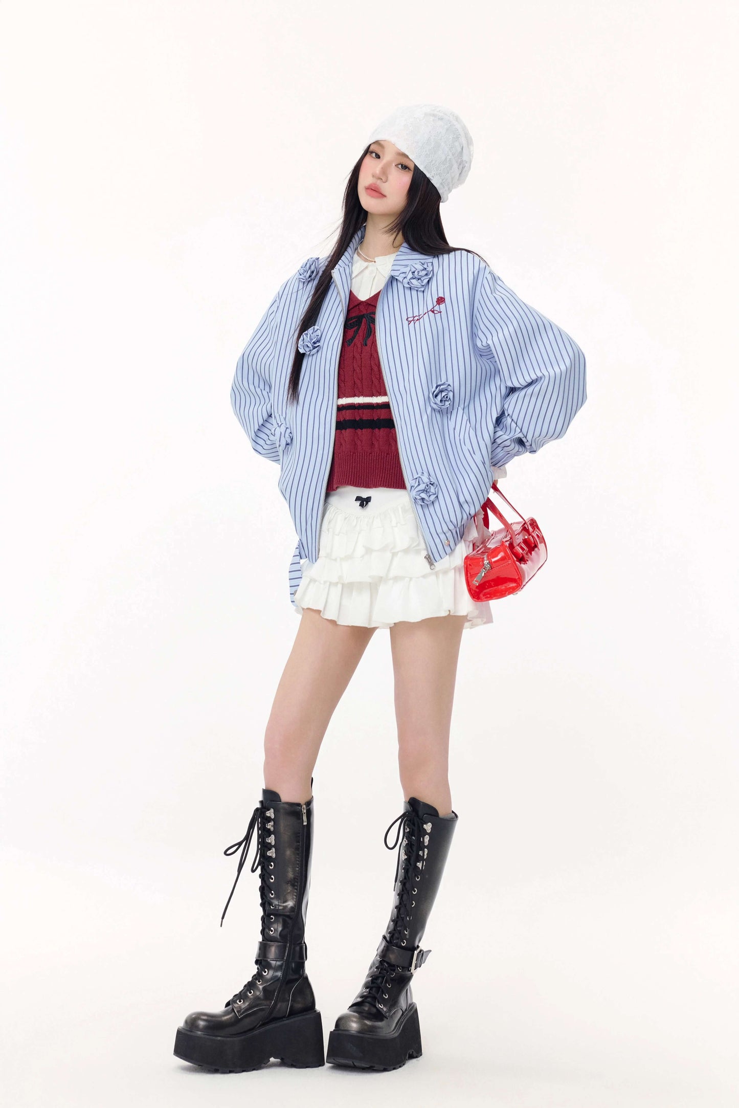 Rosette Petal Stripe Blouson(全2色)