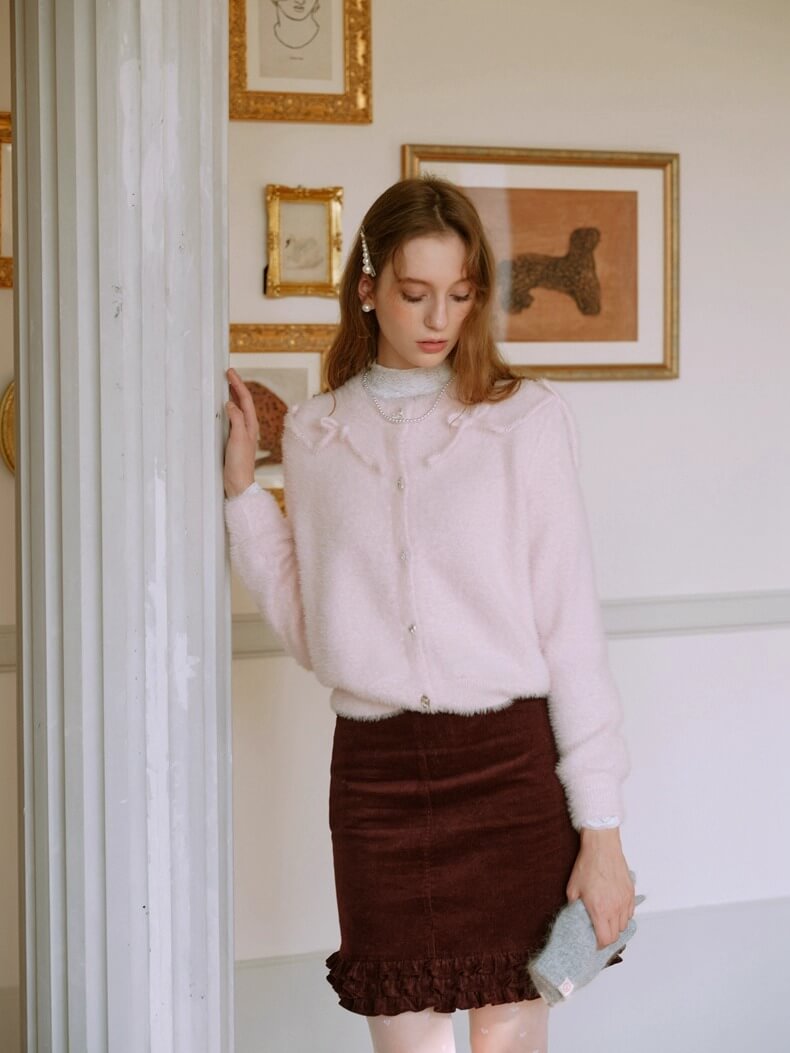 Fluffy Ribbon Bijou Cardigan