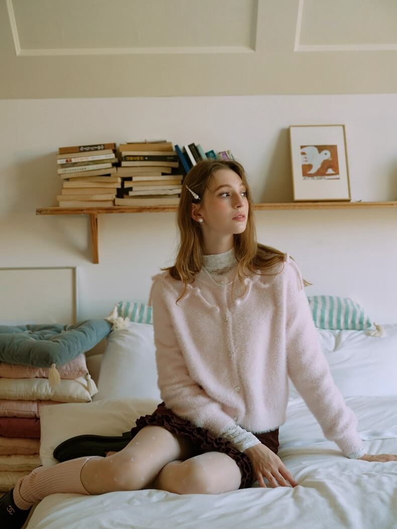 Fluffy Ribbon Bijou Cardigan