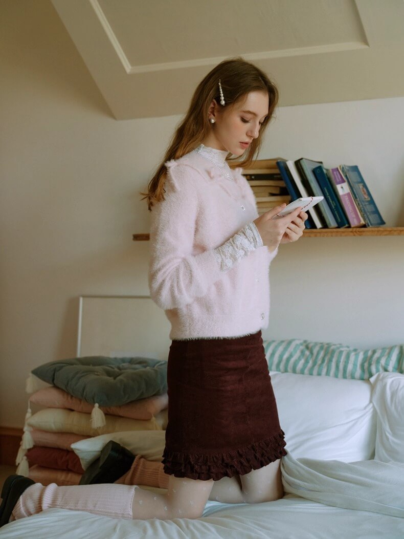 Fluffy Ribbon Bijou Cardigan