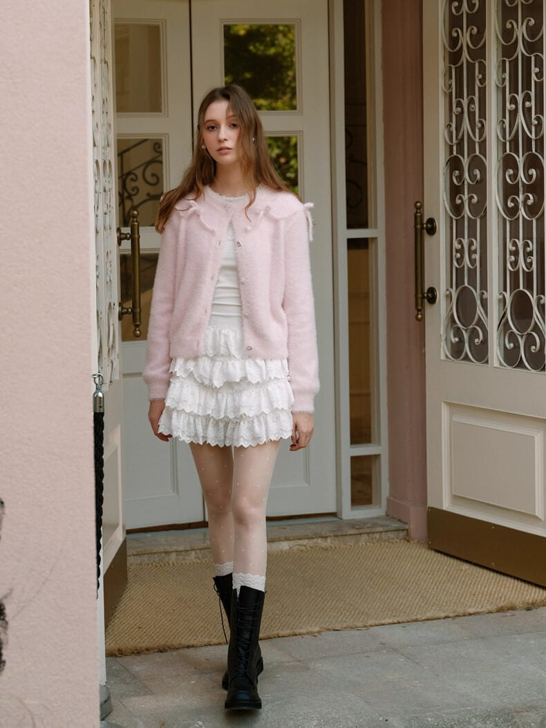 Fluffy Ribbon Bijou Cardigan