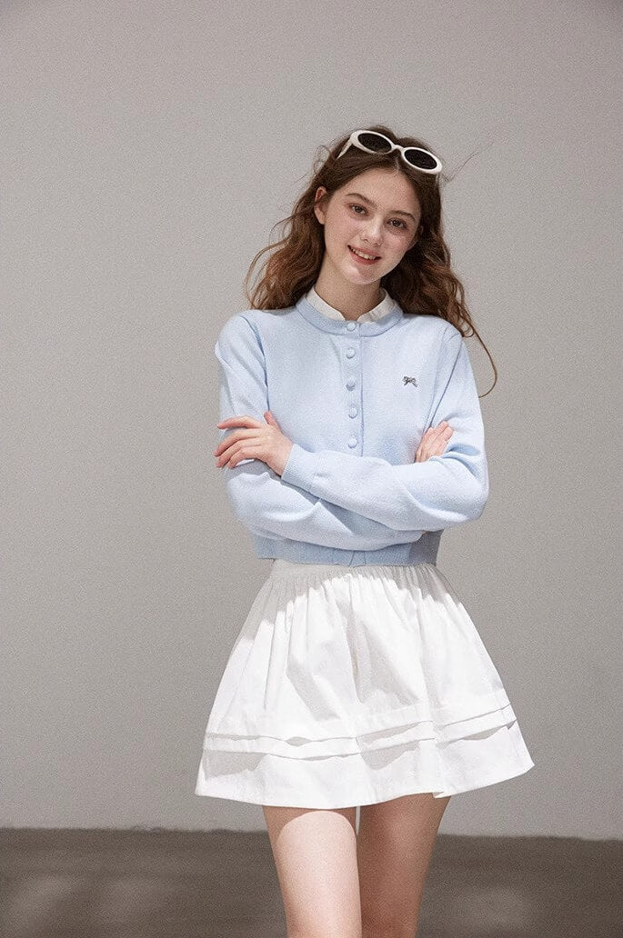 Pastel Ribbon Blue Knit Cardigan