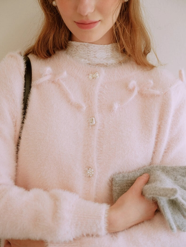 Fluffy Ribbon Bijou Cardigan