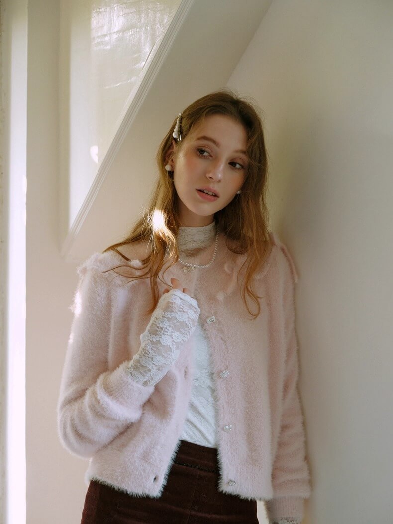 Fluffy Ribbon Bijou Cardigan