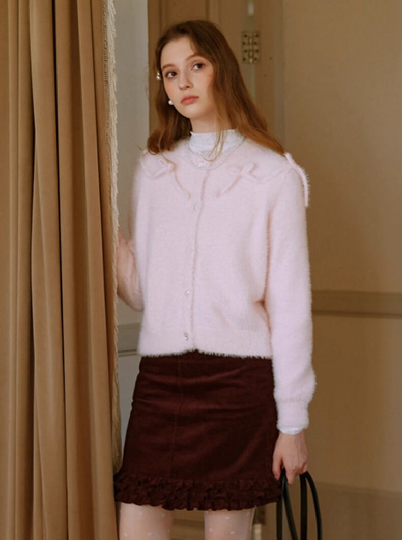 Fluffy Ribbon Bijou Cardigan