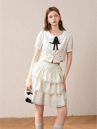 Ribbon Collar Lace Frill Setup