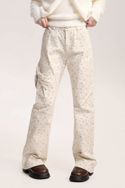 Flower & Big Ribbon Girly Pants