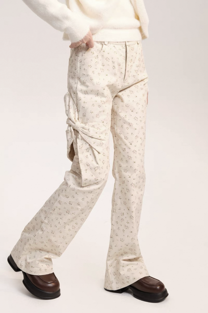 Flower & Big Ribbon Girly Pants