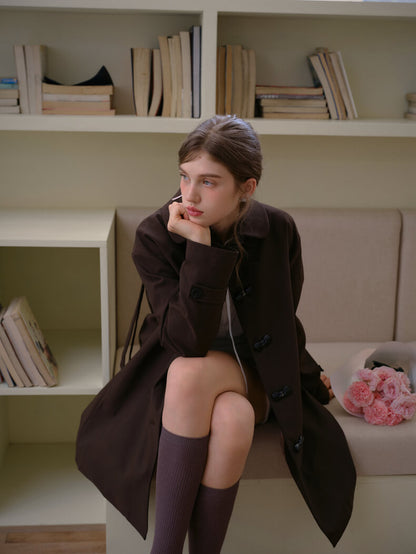 Ribbon Toggle Flare Coat