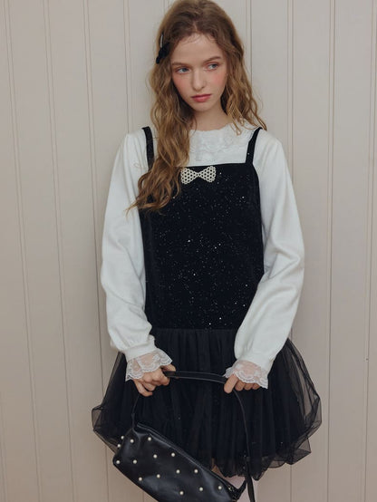 Twinkle Night Velvet Layered Dress