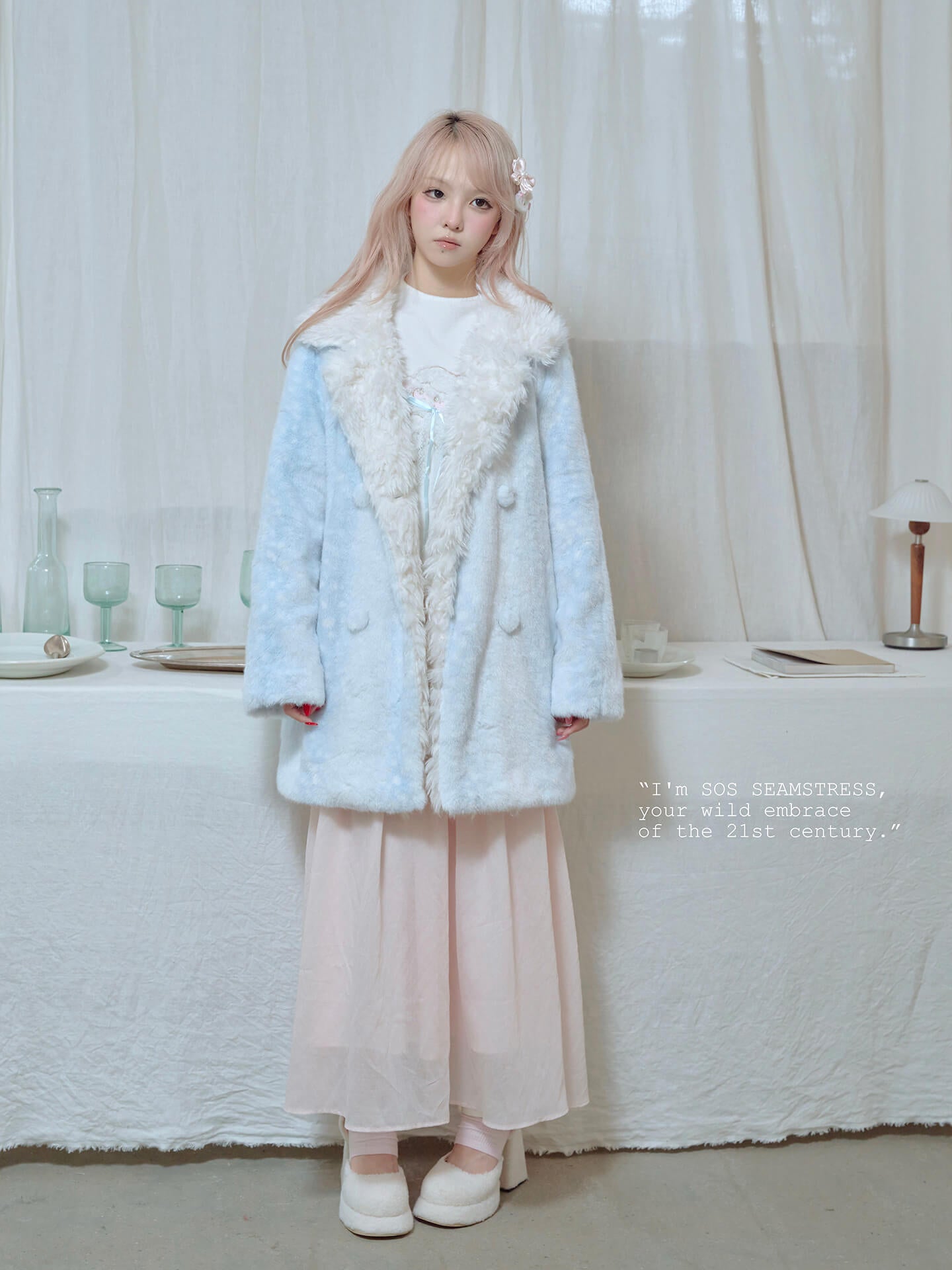 Frosty Mist Faux Fur Coat
