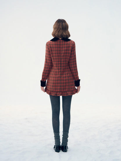 Velvet Collar Classic Frill Dress（全2色）