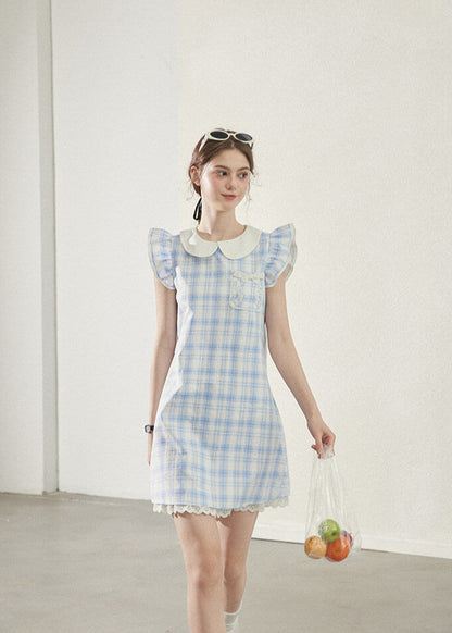 Baby Blue Gingham Ruffle Dress