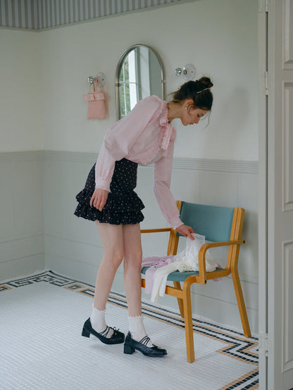 Elegant Frill Ribbon Blouse