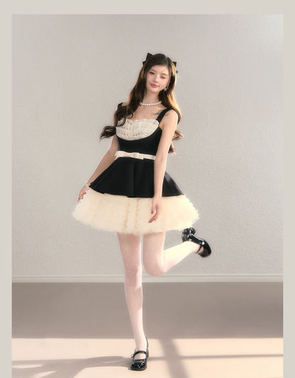 Refined Ribbon Peplum Flare Dress