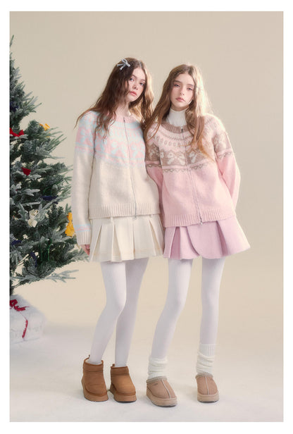 Winter Bloom Ribbon Print Knit