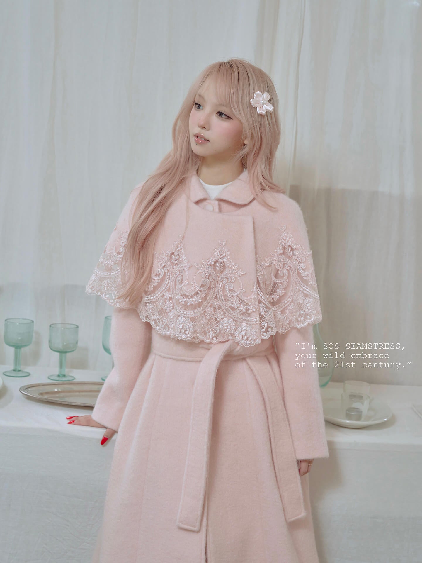 Blossom Lace Mantle Coat